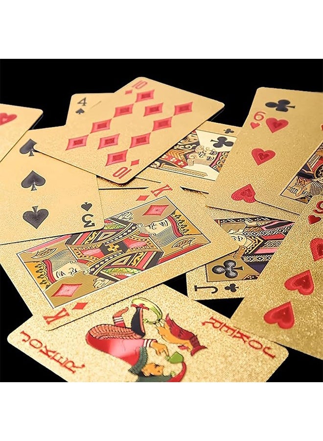 واي جيه مجموعة أوراق لعب مطلية بالذهب عيار 24 قيراط مع صندوق خشبي مجاناً - Image 4